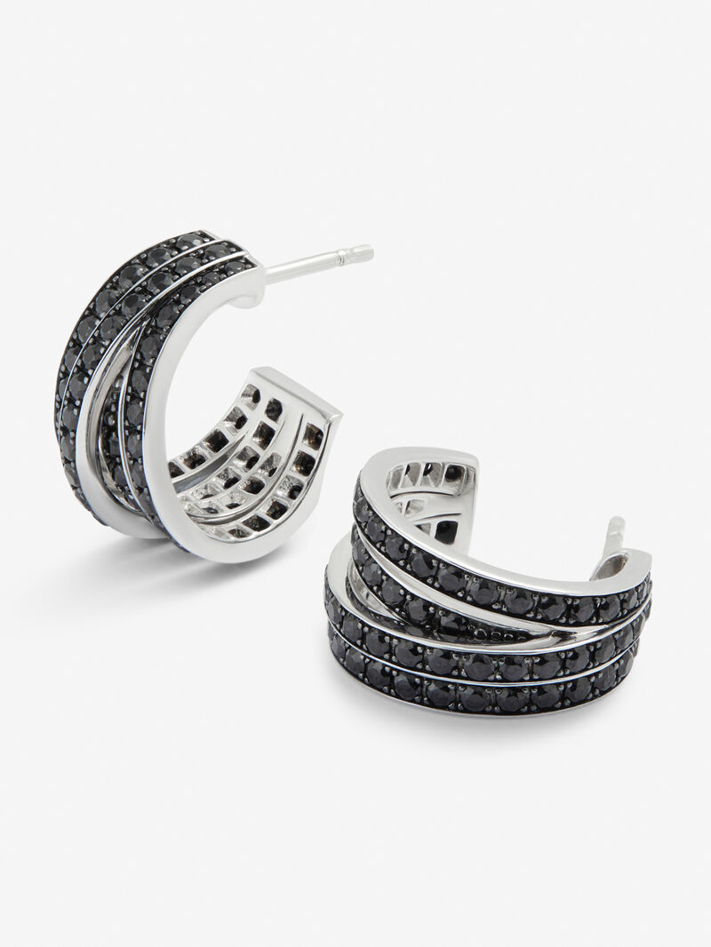 925 silver earrings with black spinels image number 2