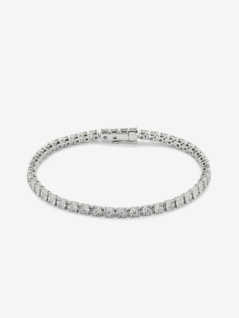 18K White Gold Rivière bracelet with 0.89 cts bright size diamonds image number 0