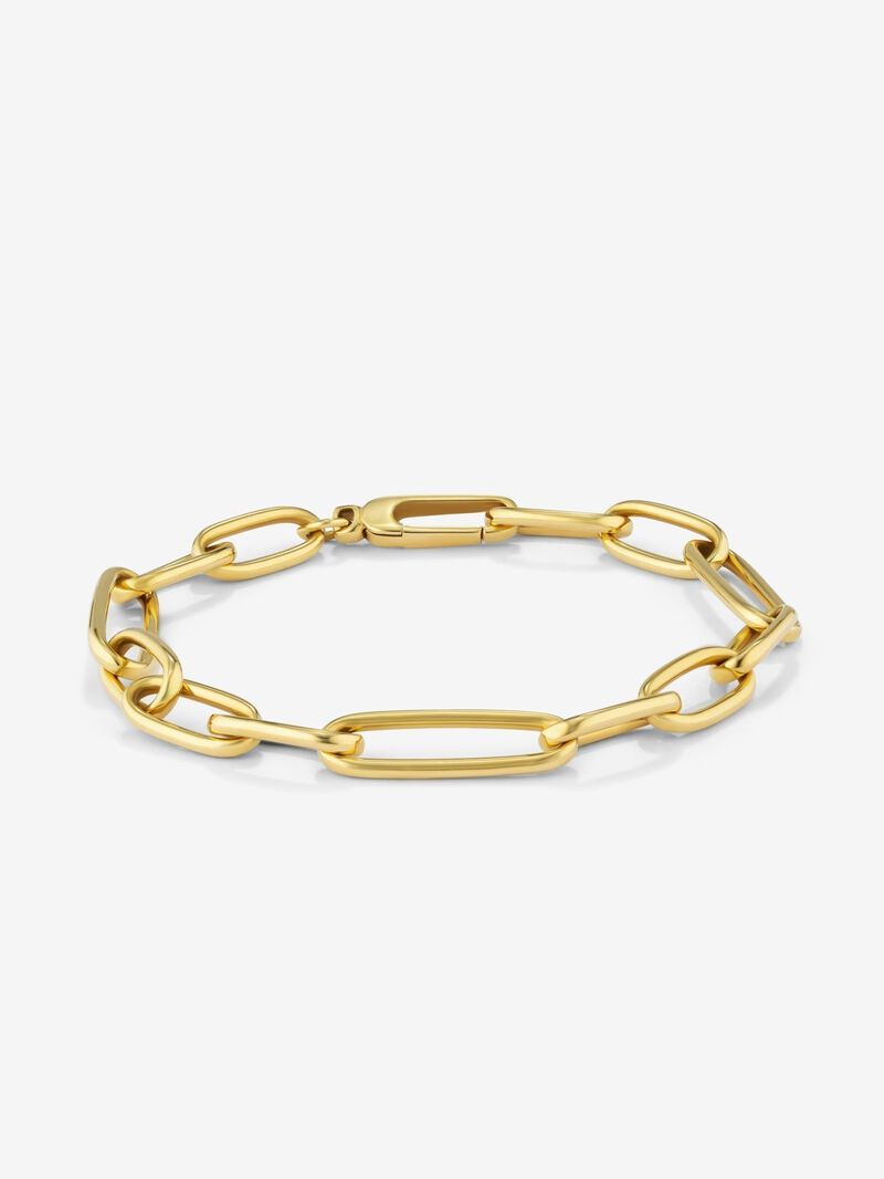Medium link bracelet made of 18K yellow gold image number 0
