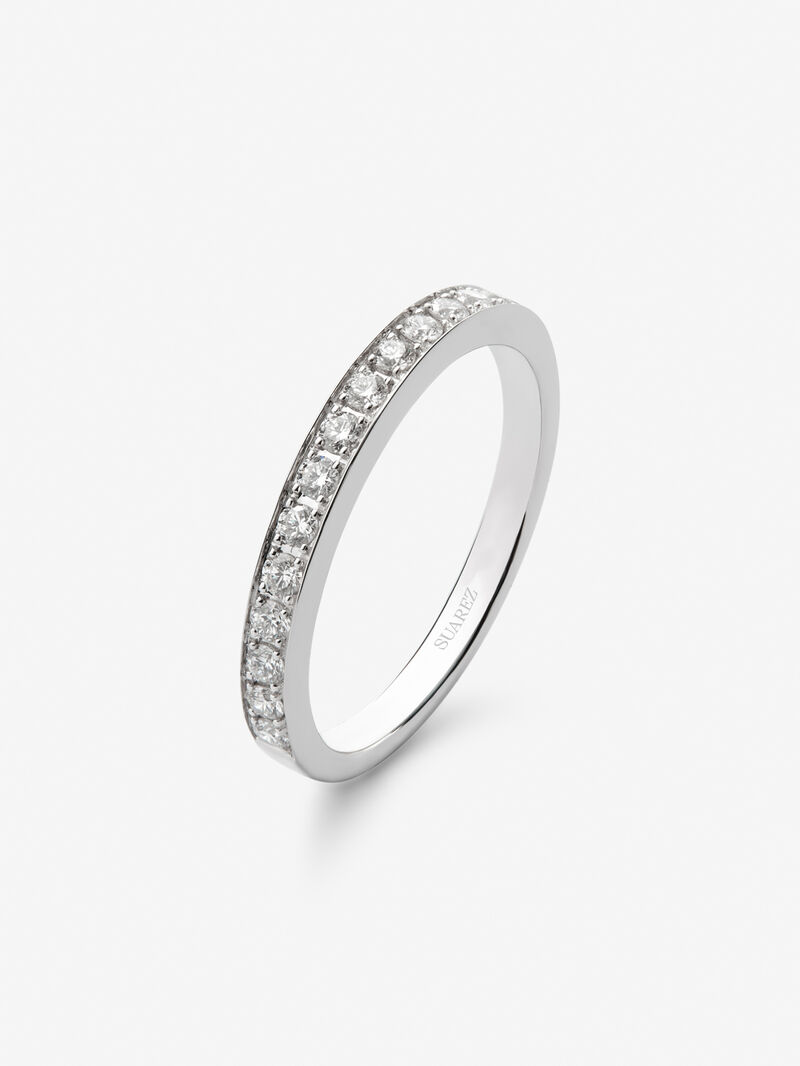 18k white gold wedding ring with brilliant-cut pavé diamonds with a total of 0.28 cts image number 0