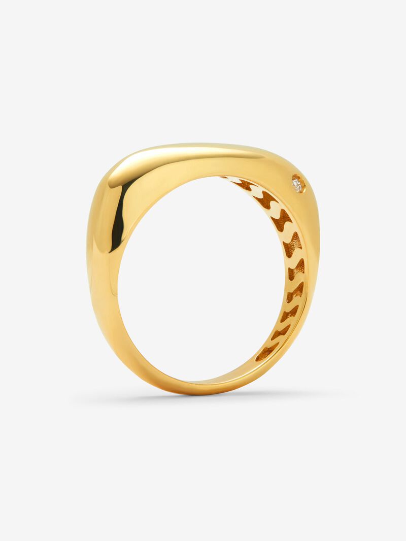 18K yellow gold ring with 0.01 ct brilliant cut diamond image number 4