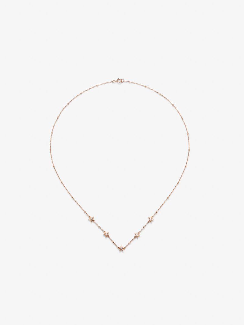 18kt Rose gold star pendant with diamonds image number 0