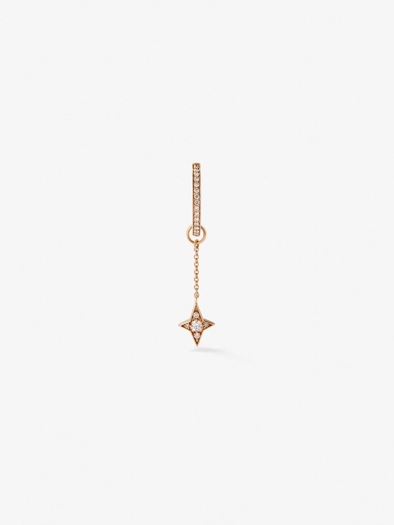 Individual 18K rose gold earring with 20 brilliant-cut diamonds with a total of 0.13 cts image number 0