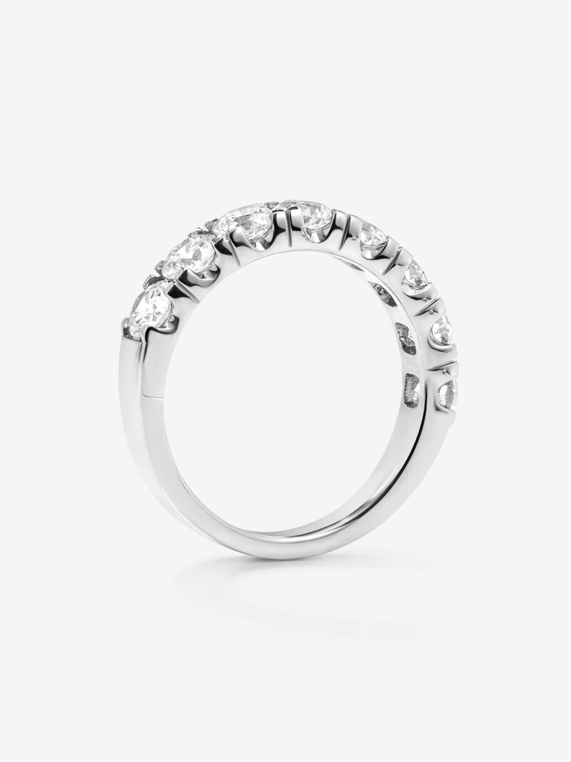 18K White Gold Commitment Alianza Ring with Garra Diamonds image number 4
