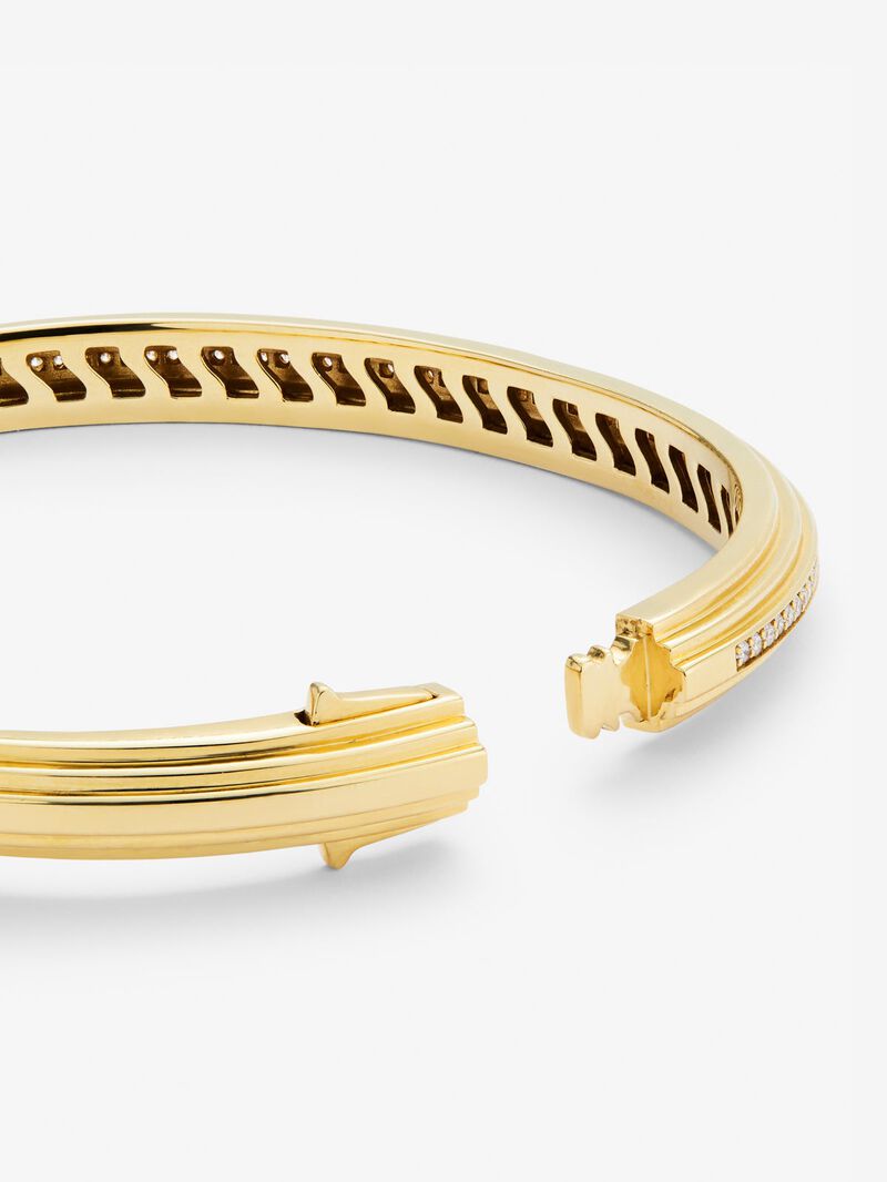 Rigid 18K yellow gold bracelet with 69 brilliant-cut diamonds with a total of 0.42 cts image number 4