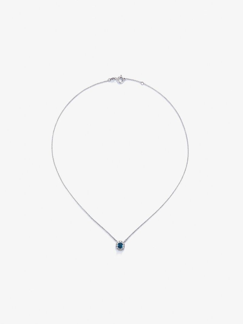 18K white gold pendant chain with topaz. image number 0