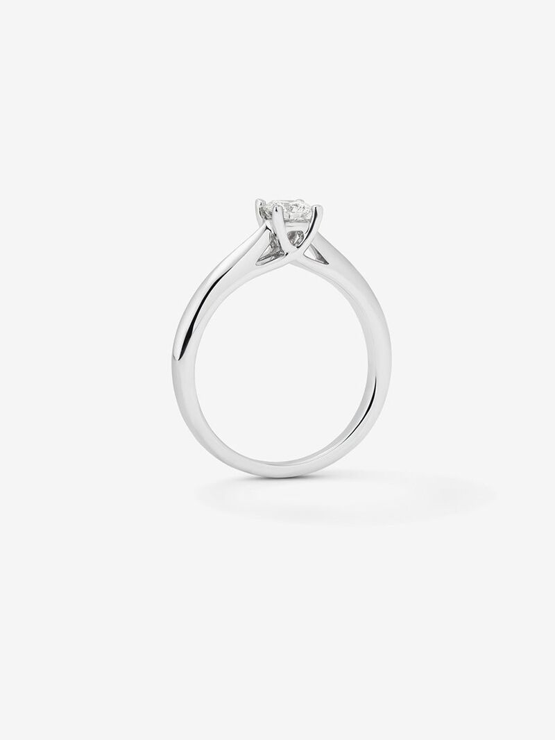 18K white gold solitaire ring with 0.15 ct brilliant cut diamond image number 4