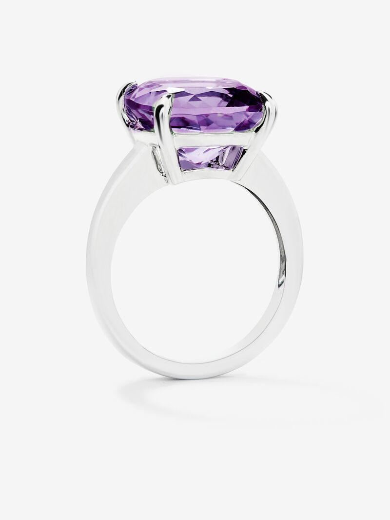 Anillo de plata con amatista morada image number 2