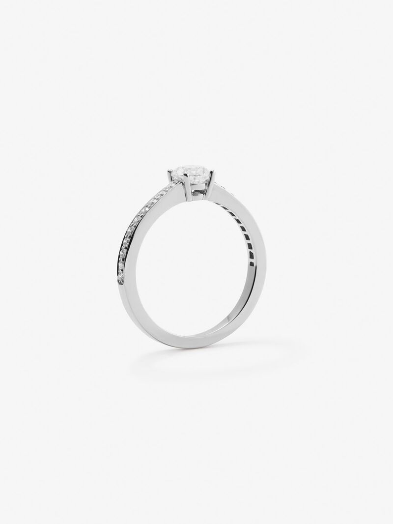 18K White Gold Commitment Ring with Diamond image number 4