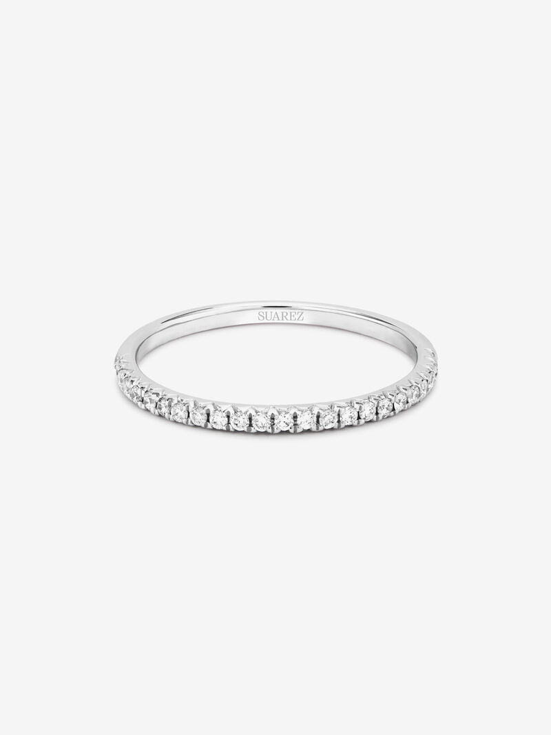 Half ring in 18K white gold with 23 brilliant-cut diamonds with a total of 0.15 cts image number 2