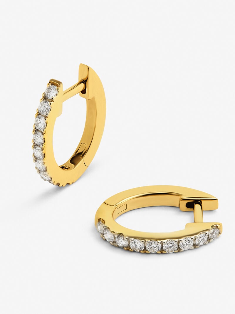 18K yellow gold ring earrings with white diamonds of 0.25 cts image number 2