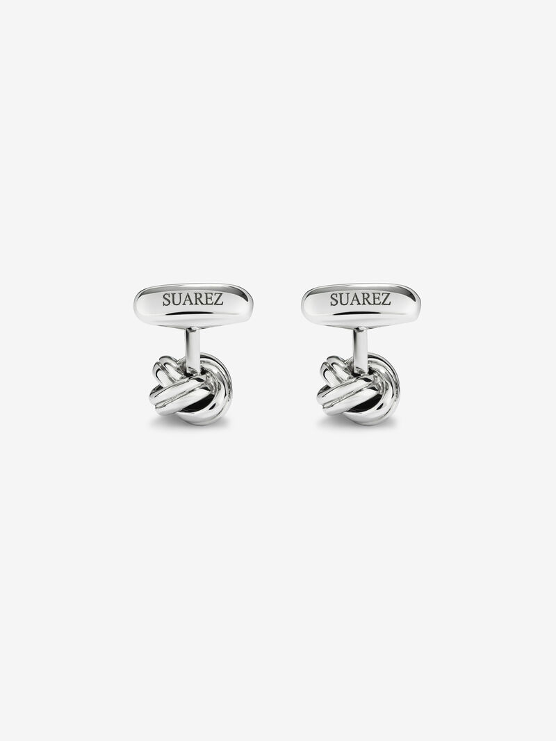 Knot-shaped 925 silver cufflinks image number 2