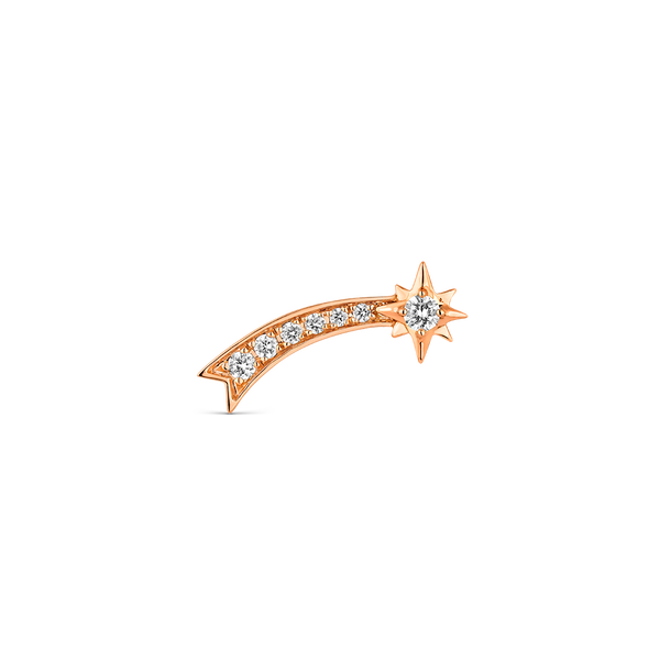 Single Orion star earring in 18kt rose gold with 0.05ct diamonds, PE21045-ORD_V