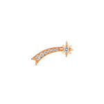 Pendiente individual trepador estrella de Orión de oro rosa de 18kt con diamantes de 0,05cts, PE21045-ORD_V