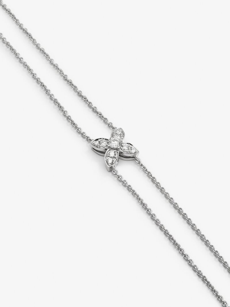 18K white gold bracelet with white diamonds in 0.16 cts image number 2