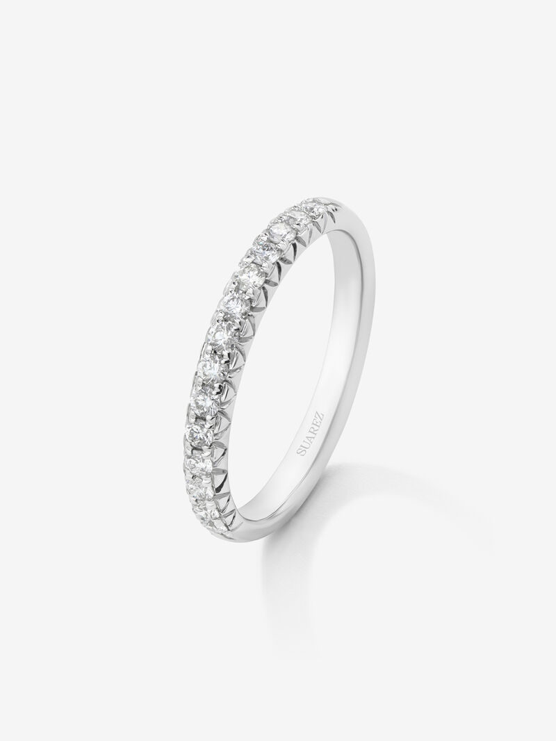Half ring in 18K white gold with 14 brilliant-cut diamonds with a total of 0.29 cts image number 0