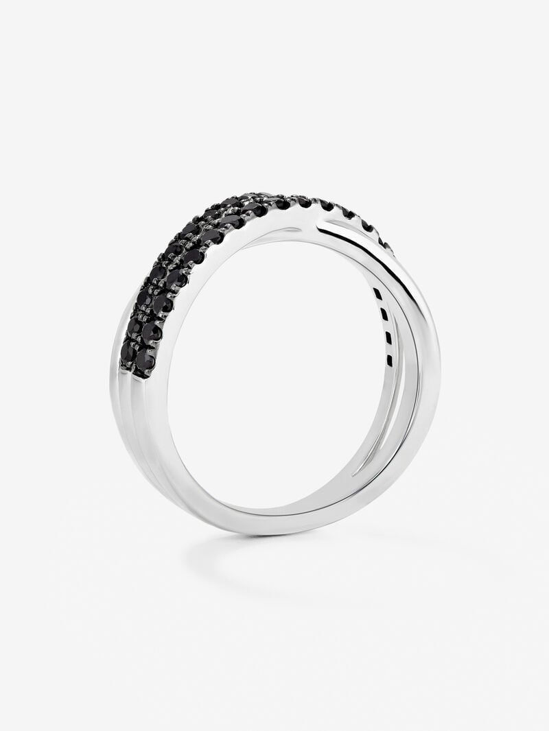 925 silver multi-arm ring with 32 brilliant-cut black spinels image number 4