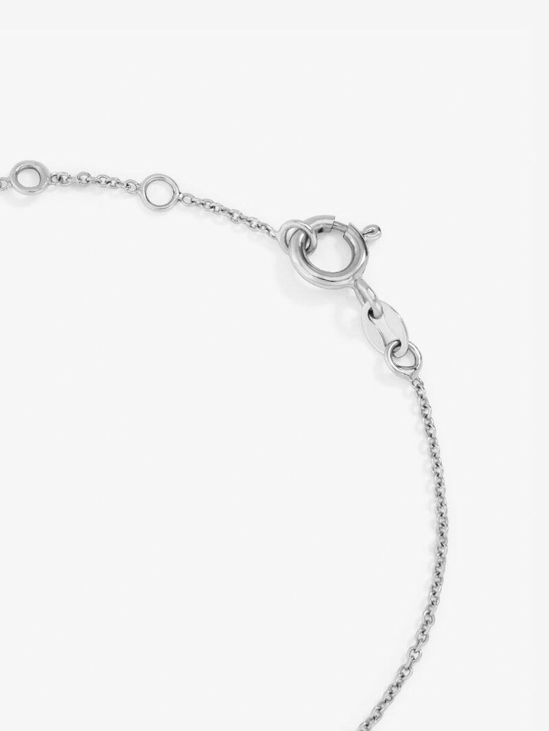 18K white gold bracelet with pave diamonds chain image number 4