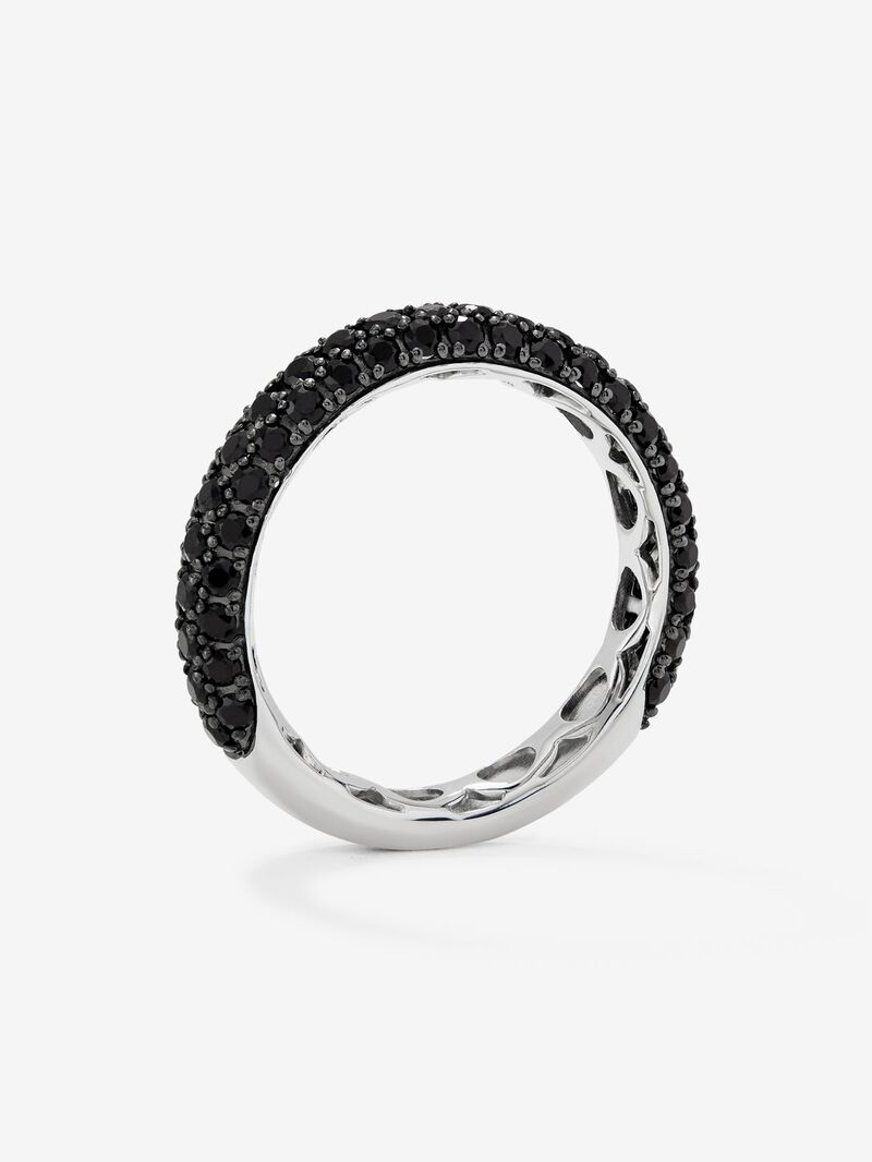 925 silver ring with 67 brilliant-cut black spinels image number 3