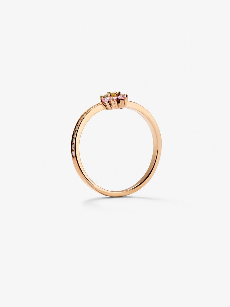 18K rose gold ring with 12 brilliant-cut multicolor sapphires with a total of 0.26 cts and 22 brilliant-cut diamonds with a total of 0.1 cts image number 4