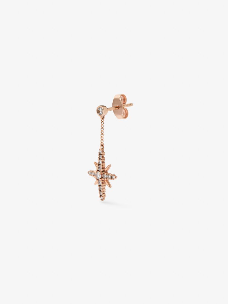 18kt rose gold earrings with diamonds image number 2
