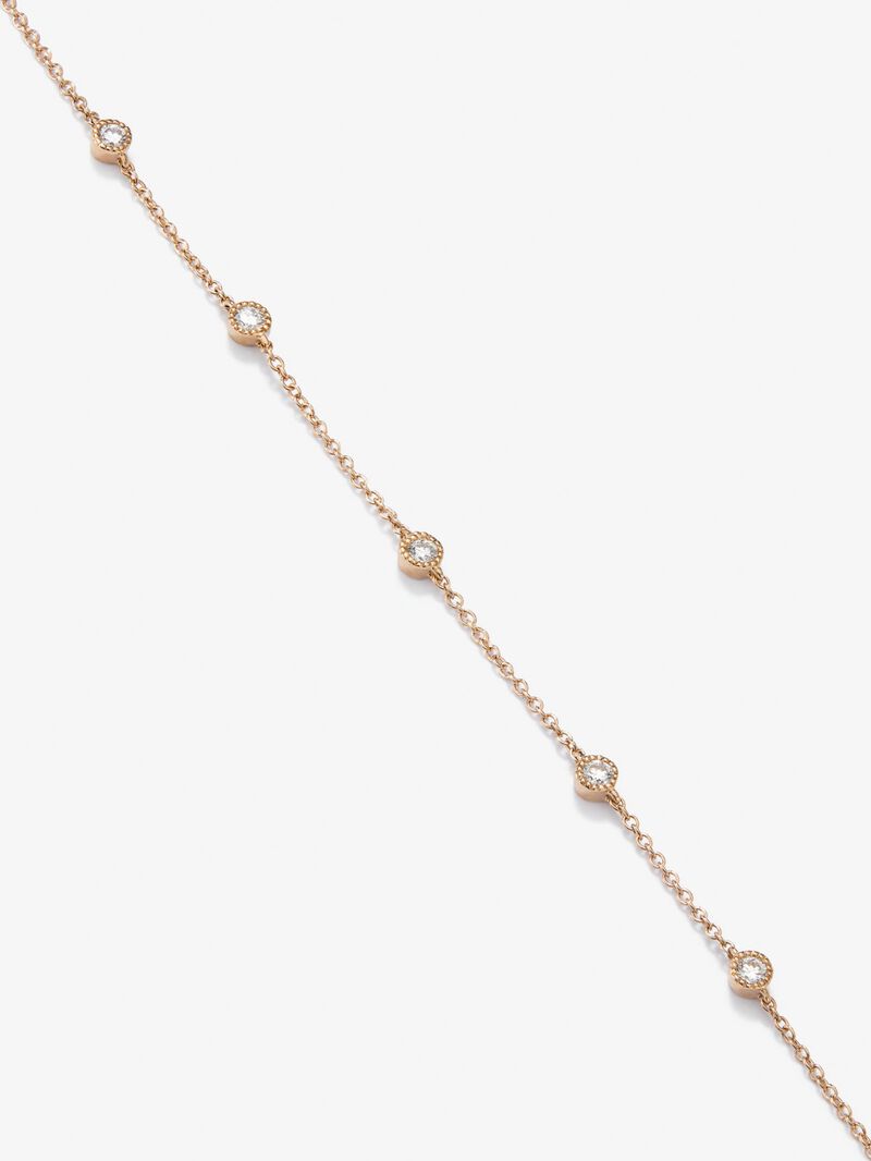 18K Rose Gold Choker Necklace with Diamonds image number 2