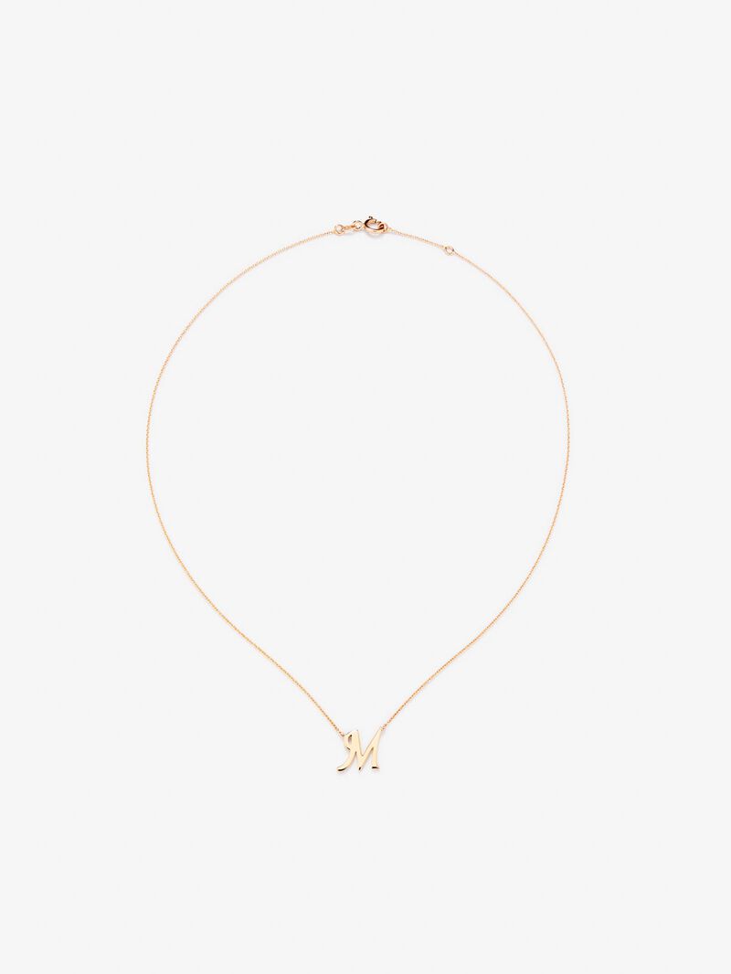 18K rose gold pendant with letter M image number 0