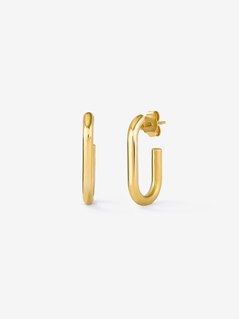 Short forza chain earrings in 18k yellow gold. image number 0