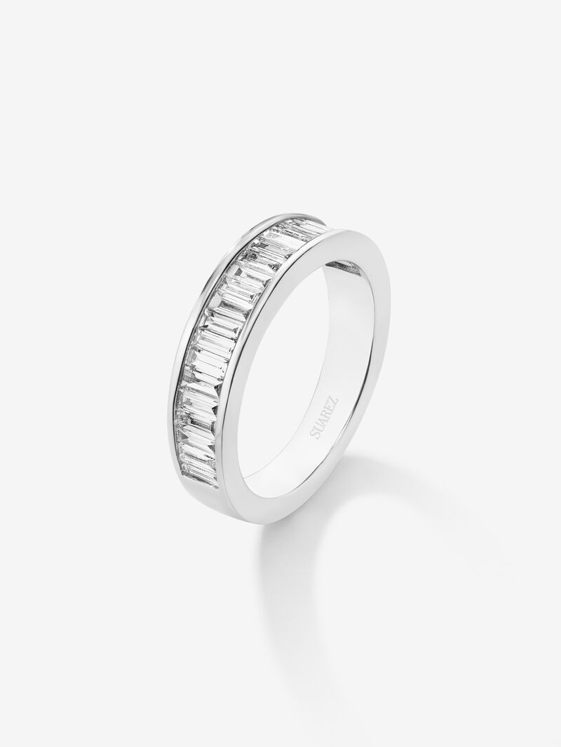 Half ring in 18K white gold with baguette-cut diamonds with a total of 1.83 cts image number 0