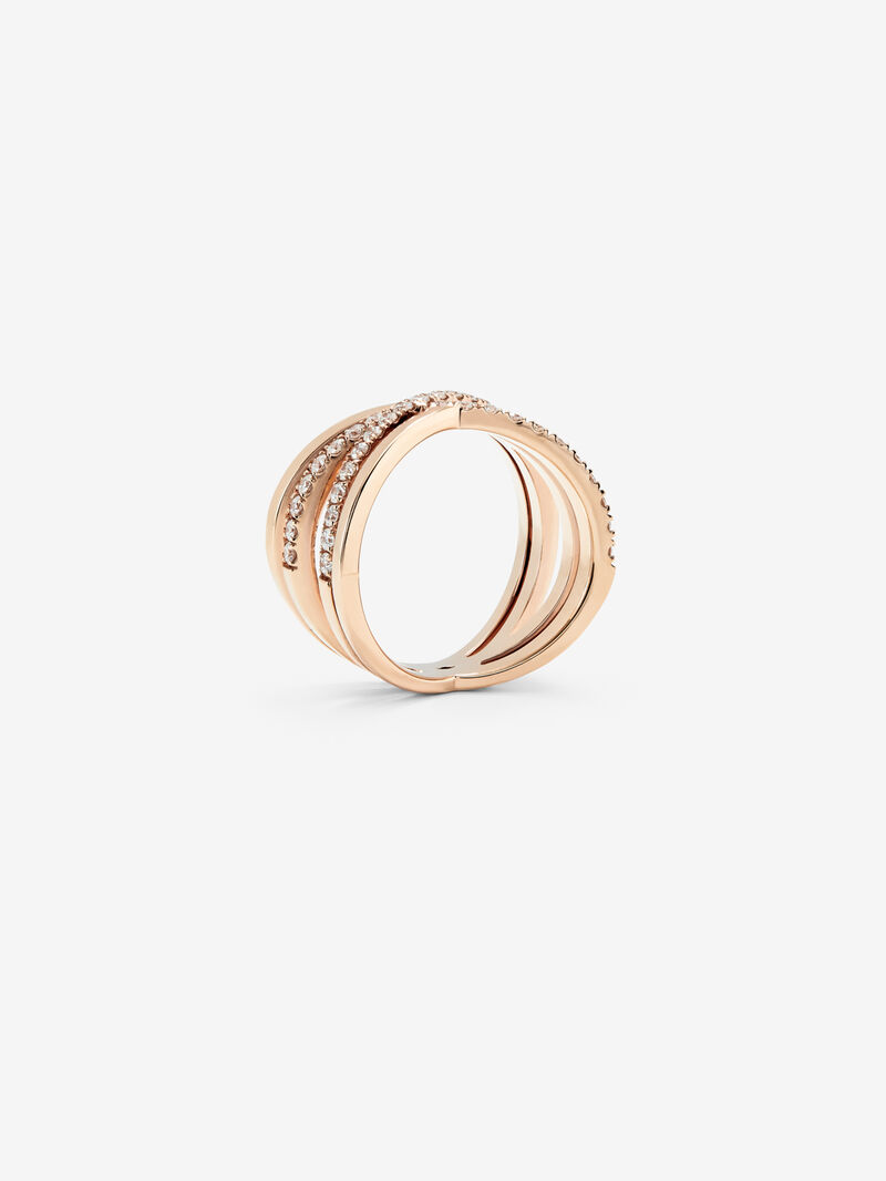 18K rose gold cross ring with 40 brilliant-cut diamonds with a total of 0.56 cts image number 4
