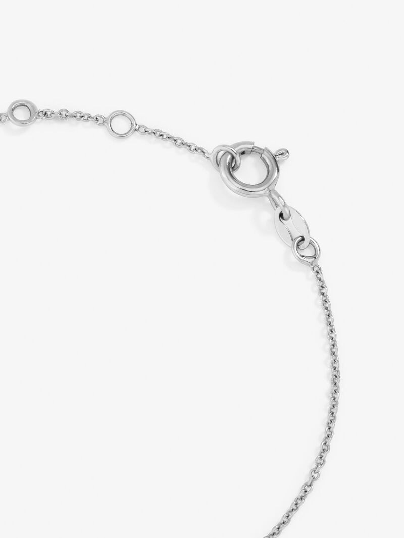 18K White Gold Diamond Circle Chain Bracelet image number 4