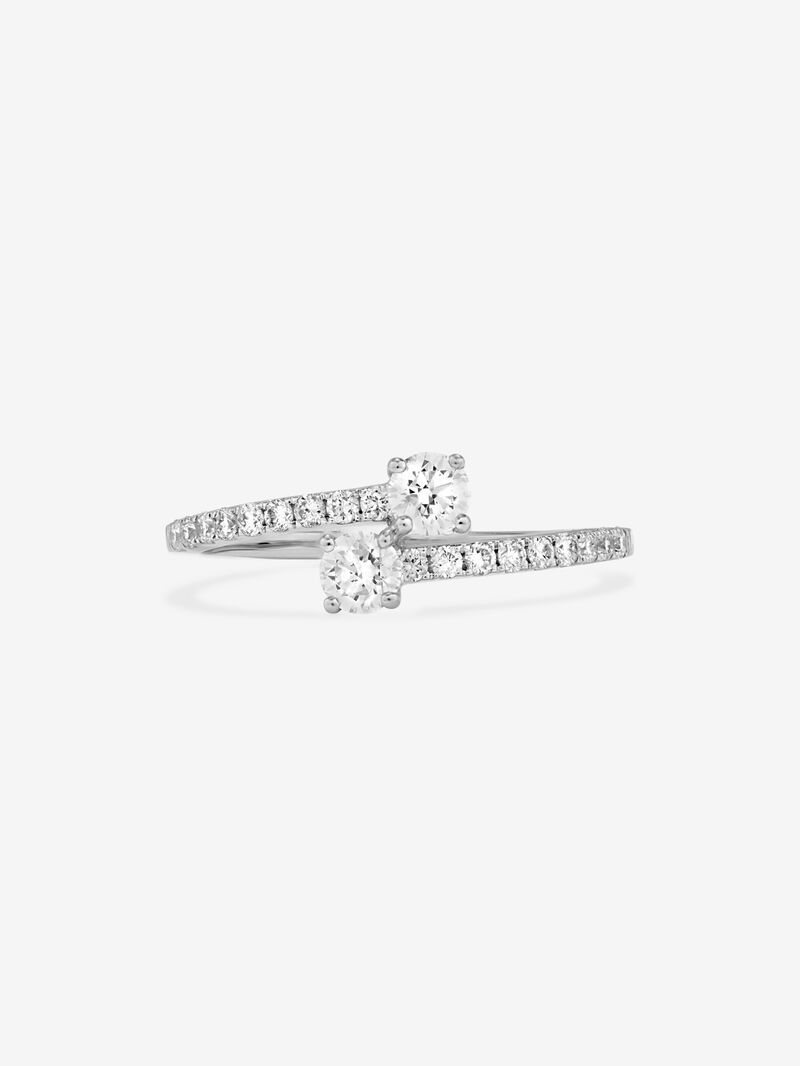 You and Me ring in 18K white gold with 20 brilliant-cut diamonds with a total of 0.49 cts image number 2