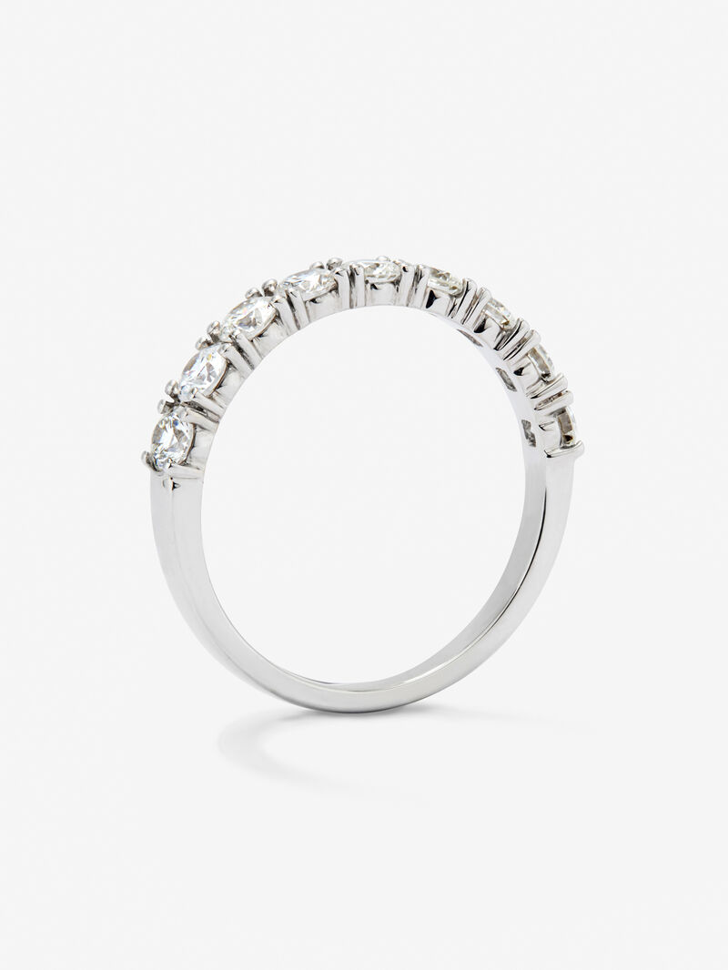 Half ring in 18K white gold with 9 brilliant-cut diamonds with a total of 0.91 cts image number 4