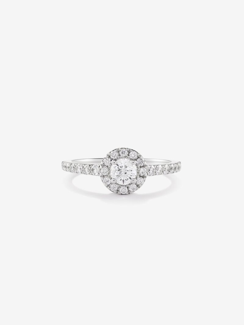 18K white gold solitaire engagement ring with diamond image number 2