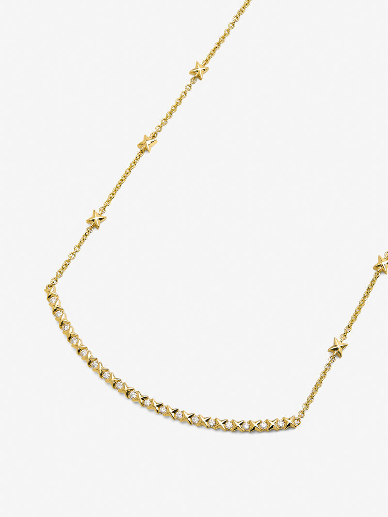 18K yellow gold pendant with 18 brilliant-cut diamonds with a total of 0.25 cts image number 2