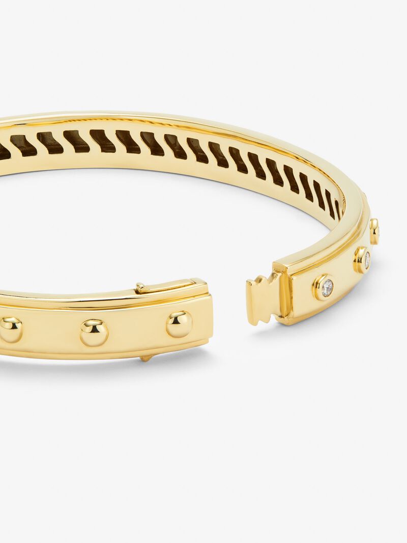 Rigid 18K yellow gold bracelet with 11 brilliant-cut diamonds with a total of 0.36 cts image number 4