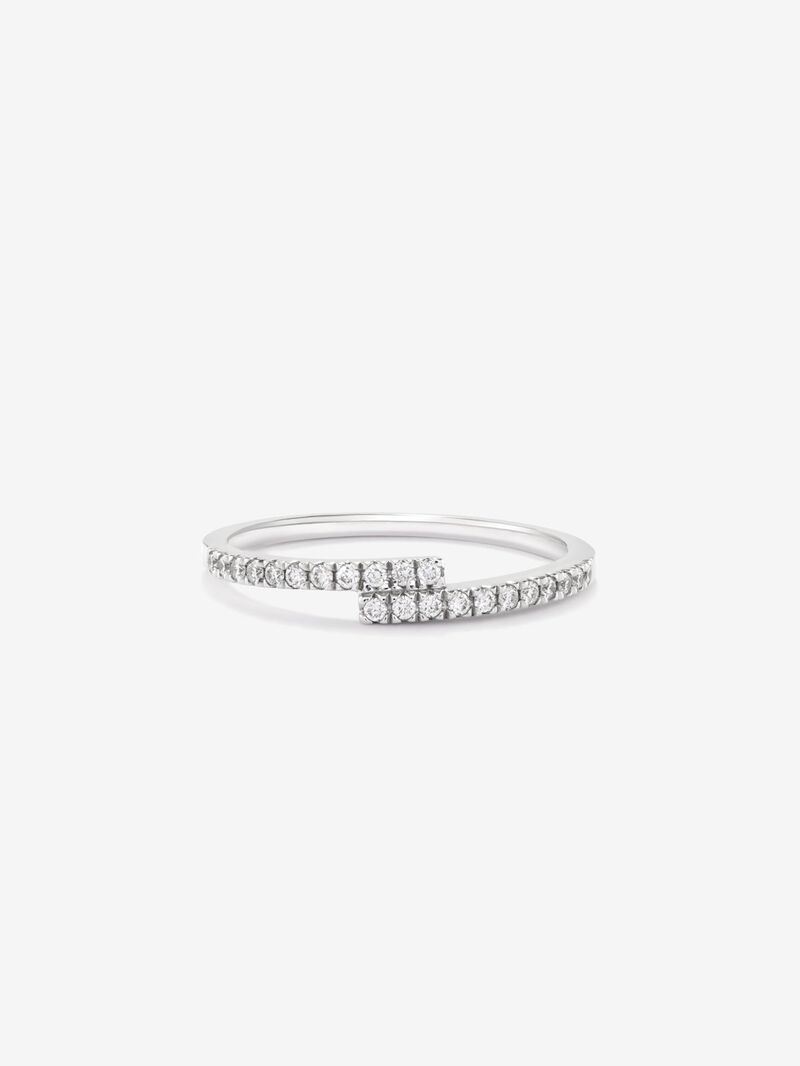 You and me ring in 18K white gold with 22 brilliant-cut diamonds with a total of 0.15 cts image number 2