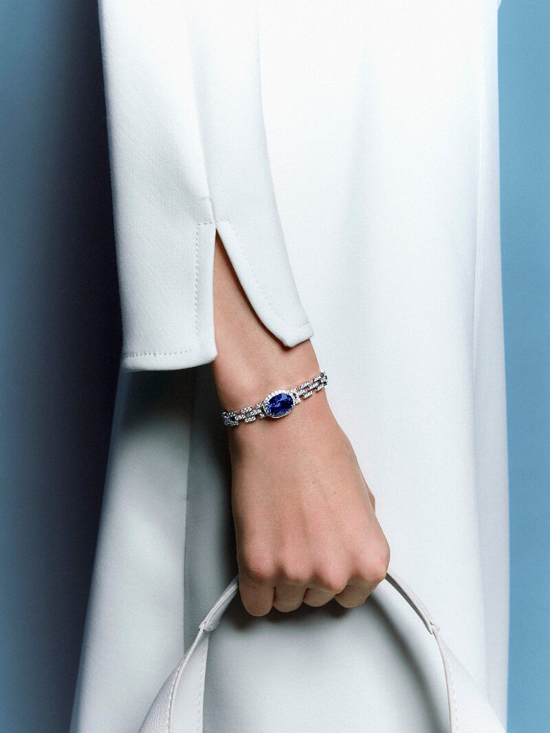 18K White Gold Bracelet with Royal Blue Sapor image number 3