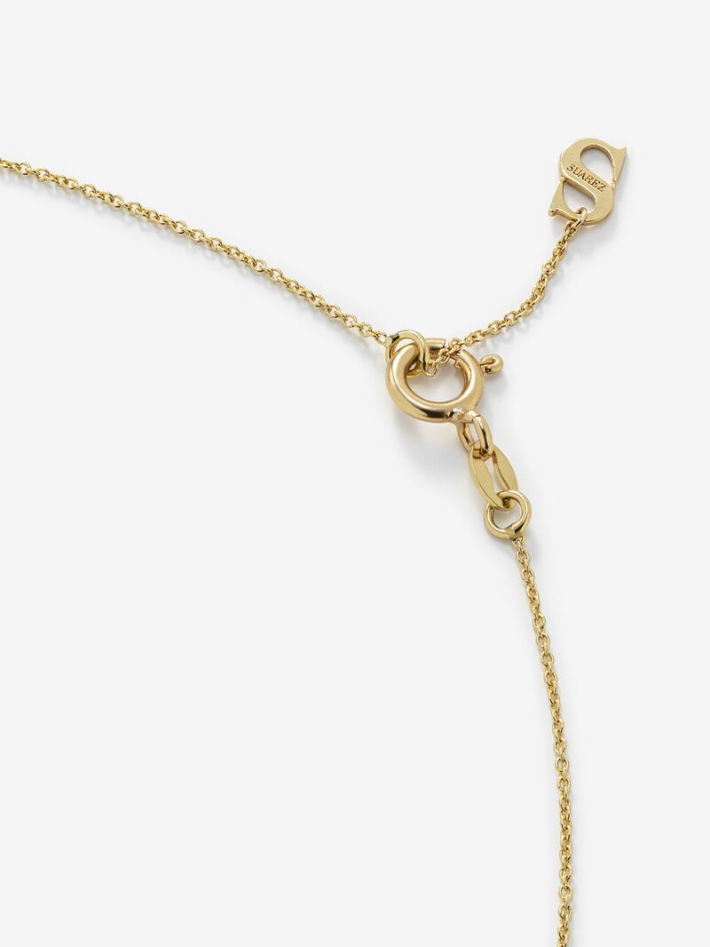 18K yellow gold pendant chain with emerald and diamonds image number 4