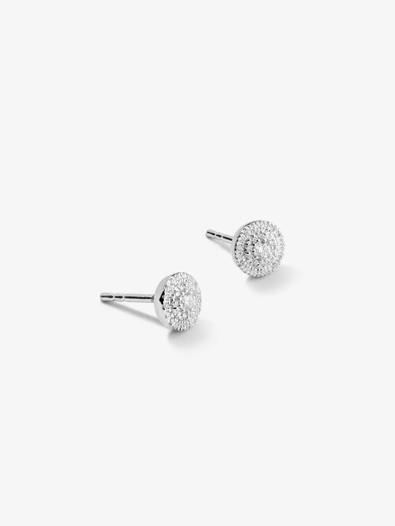 18kt white gold earrings with diamonds image number 3
