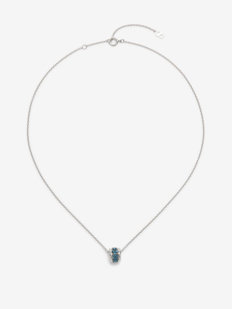 925 silver pendant with brilliant cut London blue topaz pave image number 0