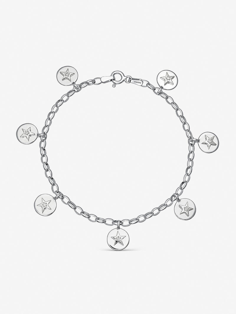 Silver bracelet with diamonds image number 0