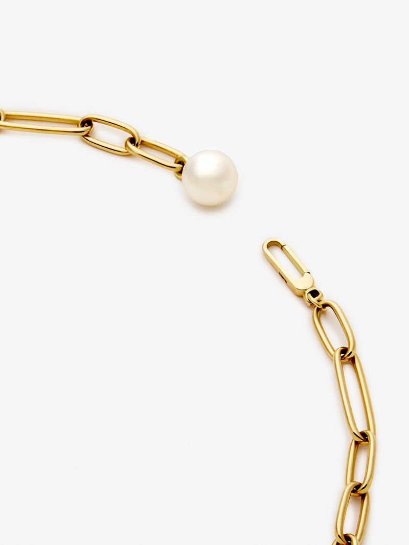18K Yellow Gold Link Necklace with 11.5mm Australian Pearl image number 5