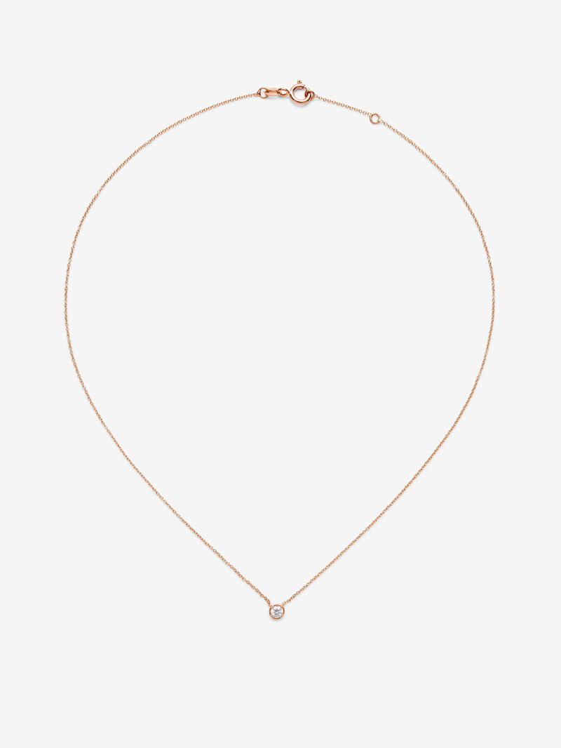 18K rose gold pendant with 0.15 ct brilliant cut diamond image number 0