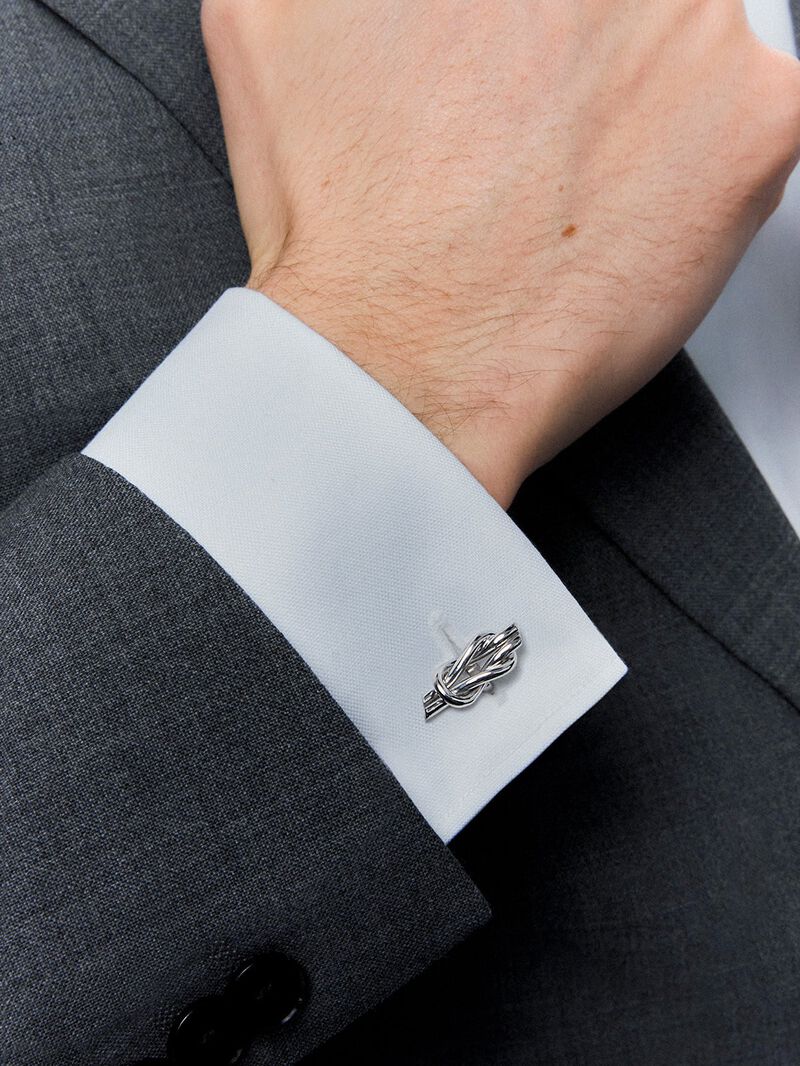 925 silver cufflinks with knot image number 3