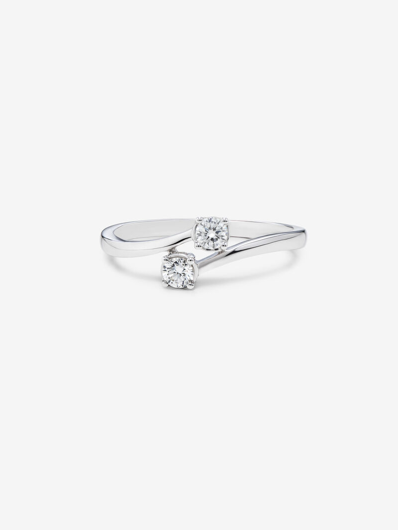 You and I 18k White Gold Ring with diamonds image number 2