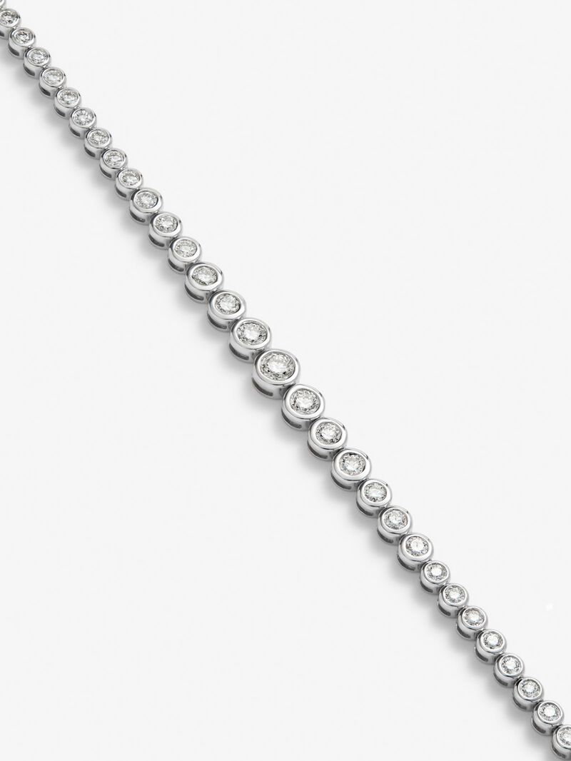 18K white gold rivière necklace with 110 brilliant-cut diamonds with a total of 4.89 cts image number 2
