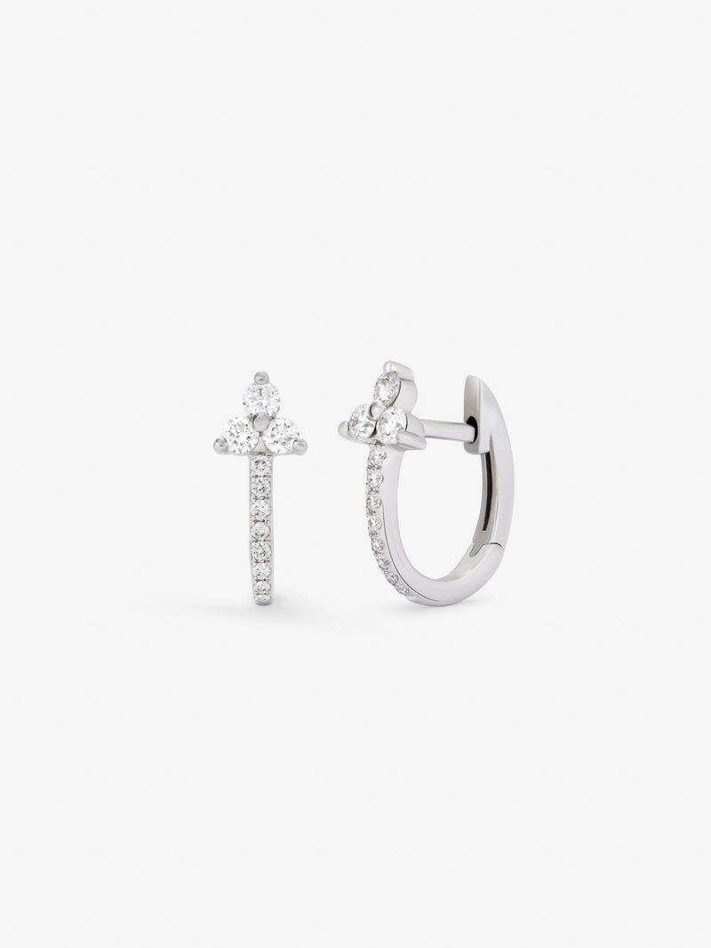 18K white gold hoop earrings with 22 brilliant-cut diamonds with a total of 0.28 cts image number 0