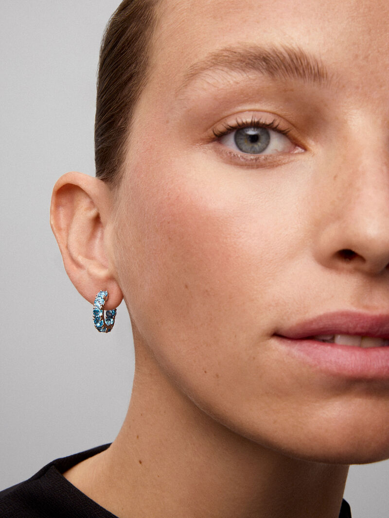 Silver Aro Earrings 925 Topacio image number 1
