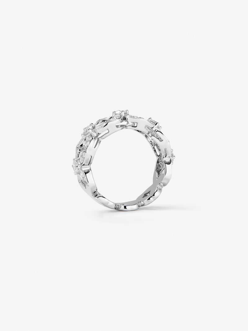 18K white gold ring with white diamonds in 1.05 cts image number 4